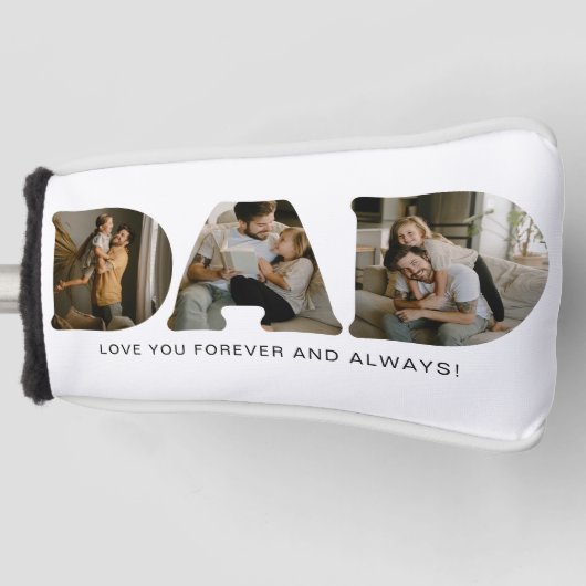 DAD Letter Photo Collage Vaderdag Golfheadcover (Voorkant)