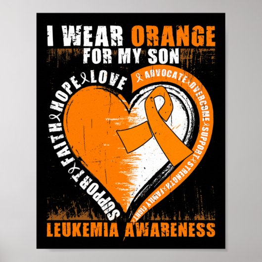 Dad Leukemia Awareness Son Leukemia Awareness Poster (Voorkant)