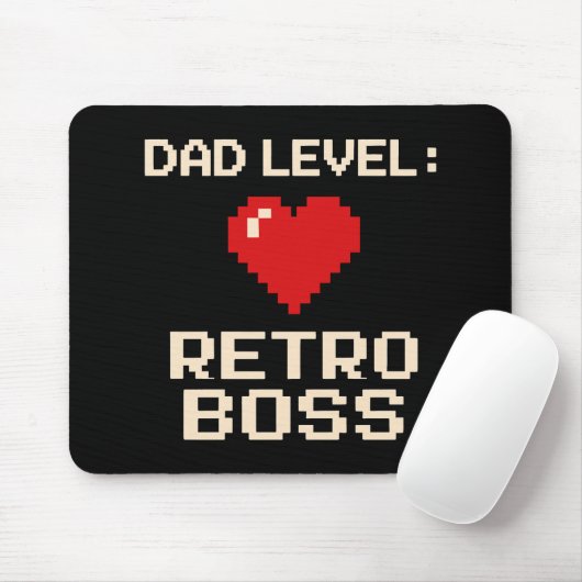 Dad Level: Retro Gaming Boss Design Muismat (Met muis)