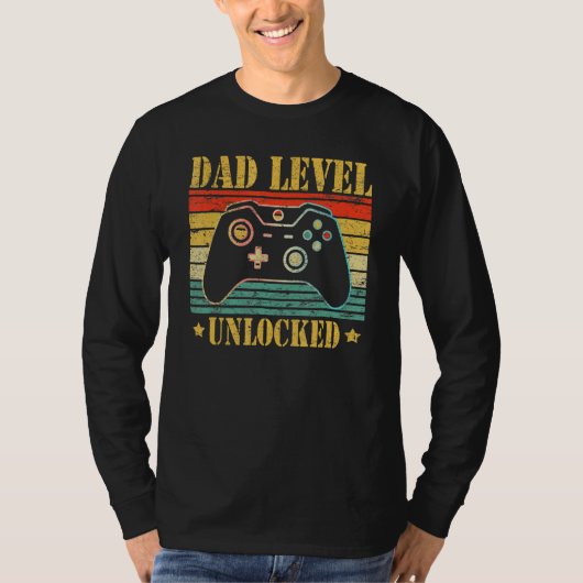 Dad Level Unlocked 2023 Gamer Pregnancy Soon To Be T-shirt (Voorkant)