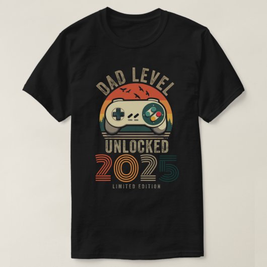 Dad Level Unlocked 2025 Dad est 2025 Gepromoveerd T-shirt (Design voorkant)