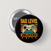 Dad Level Unlocked Father &#; een dag nieuwe vader Ronde Button 5,7 Cm (Voorkant /achterkant)