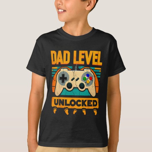 Dad Level Unlocked Father &#; een dag nieuwe vader T-shirt (Voorkant)