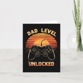 Dad Level Unlocked Funny Retro New Dad Gamer  Kaart (Voorkant)