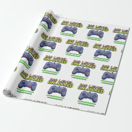 Dad Level Unlocked | Gamer Dad Eerste Vaderdag Cadeaupapier