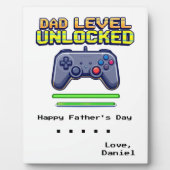 Dad Level Unlocked | Gamer Dad Eerste Vaderdag Fotoplaat (Voorkant)