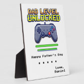 Dad Level Unlocked | Gamer Dad Eerste Vaderdag Fotoplaat (Zijkant)