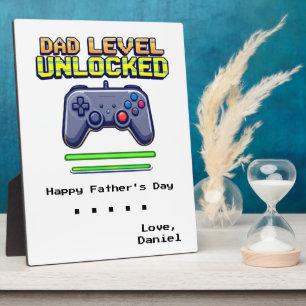 Dad Level Unlocked   Gamer Dad Eerste Vaderdag Fotoplaat