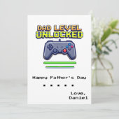 Dad Level Unlocked | Gamer Dad Eerste Vaderdag Kaart (Staand voorkant)