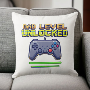 Dad Level Unlocked Gamer Dad Eerste Vaderdag Kussen