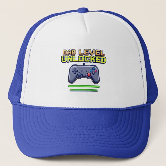 Dad Level Unlocked | Gamer Dad Eerste Vaderdag Trucker Pet (Voorkant)
