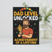 Dad Level Unlocked - Grappig Vaderdag cadeau Bedankkaart (Staand voorkant)