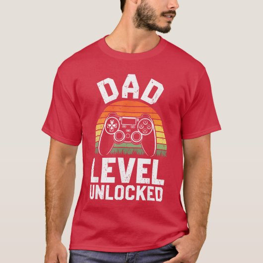 Dad Level Unlocked Men New Dad Pregnancy Announcem T-shirt (Voorkant)