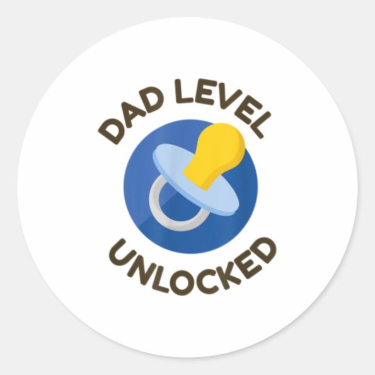 Dad Level Unlocked New Daddy Gifting Ideas  Ronde Sticker (Voorkant)