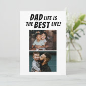 Dad leven is het beste leven 3 foto's Vaderdag Kaart (Staand voorkant)
