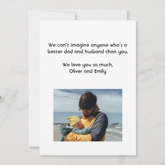 Dad leven is het beste leven 3 foto's Vaderdag Kaart (Achterkant)