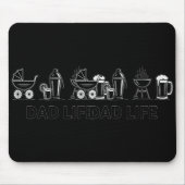 Dad Life Bottle Grill Beer Stroller Adorable Fathe Muismat (Voorkant)