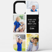 Dad Life is de beste leven 4 foto Initialen zwart Case-Mate iPhone Case (Achterkant)