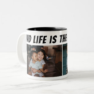 Dad Life is het Beste Leven 2 Foto's Vader Tweekleurige Koffiemok