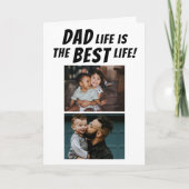 Dad Life is het Beste Leven 3 Foto's Vaderdag Kaart (Voorkant)