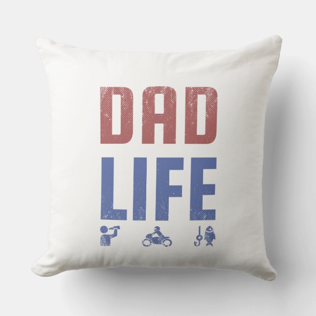 Dad Life SVG – Vaderdag  ontwerp | grappig Kussen (Voorkant)