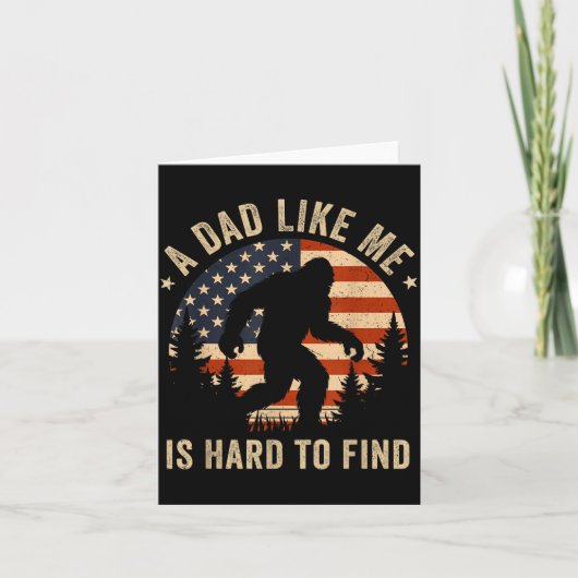 Dad Like Me Is Hard To Find Bigfoot Usa Flag Funny Kaart (Voorkant)