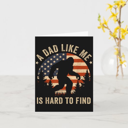 Dad Like Me Is Hard To Find Bigfoot Usa Flag Funny Kaart (Gele Bloem)