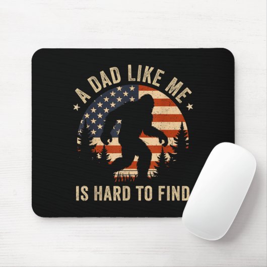 Dad Like Me Is Hard To Find Bigfoot Usa Flag Funny Muismat (Met muis)