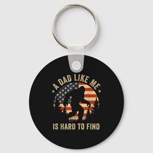 Dad Like Me Is Hard To Find Bigfoot Usa Flag Funny Sleutelhanger (Voorkant)