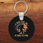Dad Like Me Is Hard To Find Bigfoot Usa Flag Funny Sleutelhanger (Voorkant)