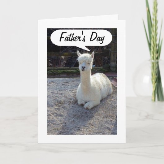 DAD-LLAMA zegt HAPPY FATHERS DAY=GEWELDIGE DAD Kaart (Voorkant)