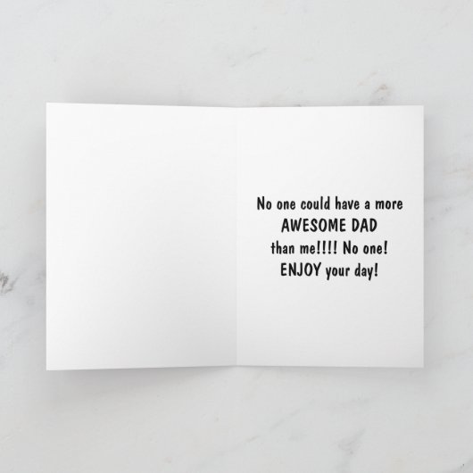 DAD-LLAMA zegt HAPPY FATHERS DAY=GEWELDIGE DAD Kaart (Binnen)