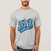 Dad Love Hearts Typography Graphic T-shirt (Voorkant)
