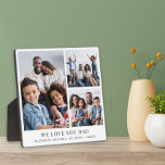 Dad Love You 3 Fotocollage Fotoplaat<br><div class="desc">Elegante aandenken foto plaquette om de beste vader ooit te vieren met een 3 foto collage van zijn kinderen en familie,  "We Love You Dad" en de namen van zijn kinderen en familie.</div>