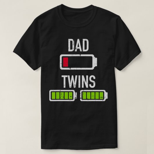 Dad low battery twins full battery t-shirt (Design voorkant)