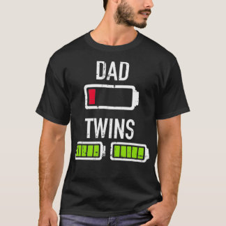 Dad low battery twins full battery  t-shirt