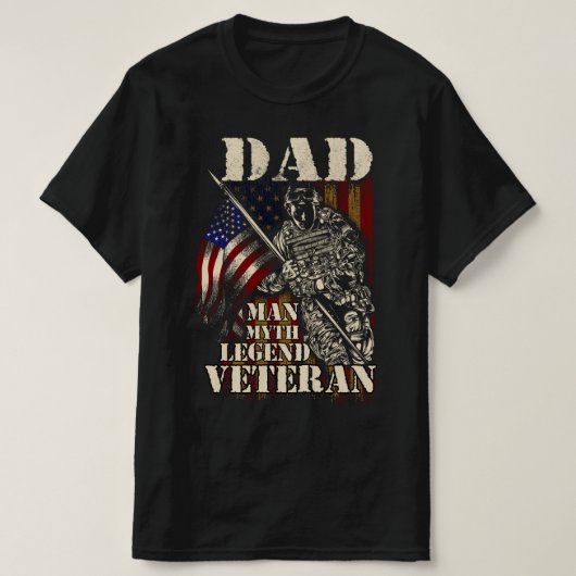 dad man myth legend veteraan t-shirt (Design voorkant)