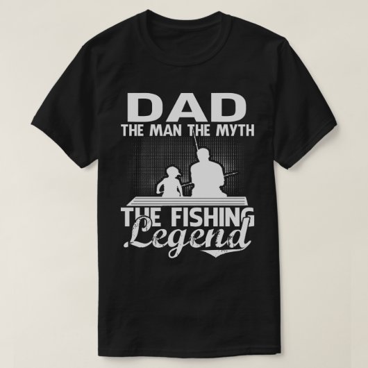 DAD Man Myth Vissen Legend Vaderdag T-shirt (Design voorkant)