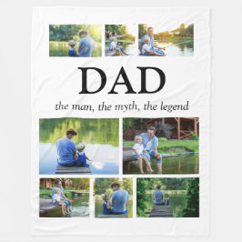 Dad Man Mythe Legende 8 Foto Collage Fleece Deken
