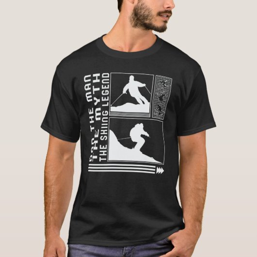 Dad Man The Myth The Skiing Legend Skiing Skier Wi T-shirt (Voorkant)