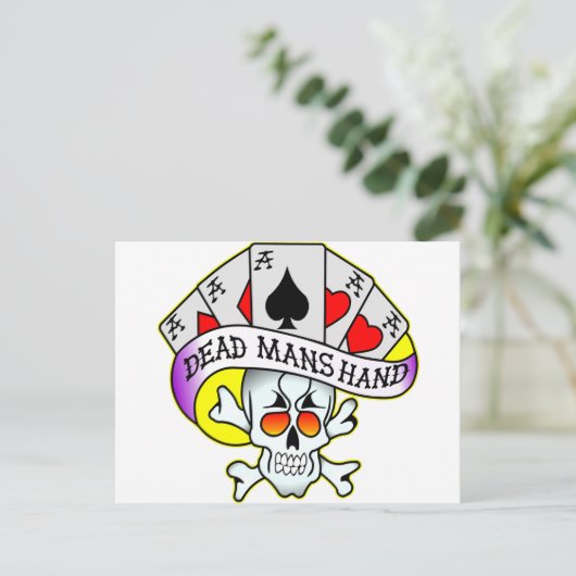Dad Mans Hand Old School Tattoo Briefkaart (Staand voorkant)