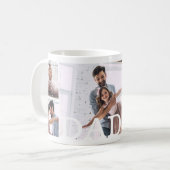 DAD Meerdere fotocollage & aangepast monogram Koffiemok (Voorkant links)