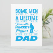 Dad Meet Favorite Hockey Player Son Daughter Feestdagenkaart (Staand voorkant)