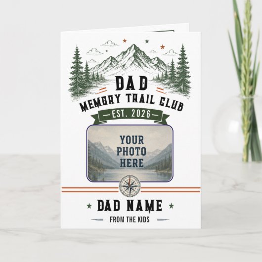 Dad Memory Trail Club | Vaderdag foto Kaart (Voorkant)