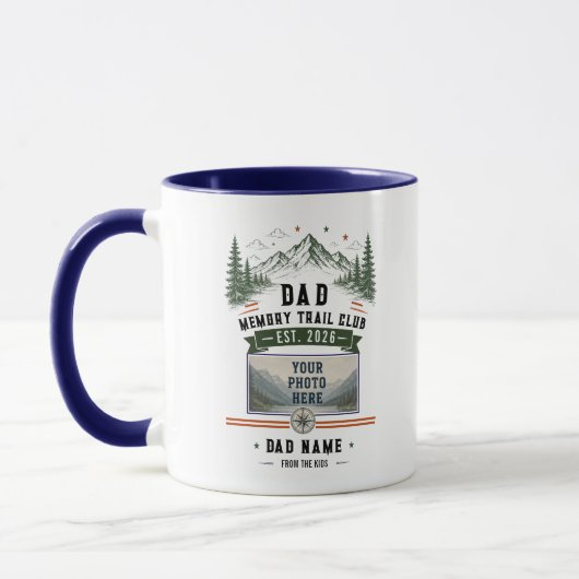Dad Memory Trail Club | Vaderdag foto Mok (Links)