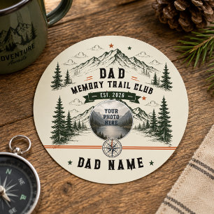 Dad Memory Trail Club   Vaderdag-foto Ronde Sticker