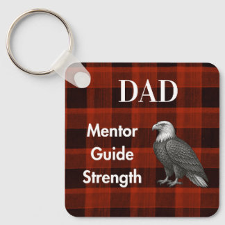 Dad Mentor Gids Strength & Heart Eagle rode ruitje Sleutelhanger