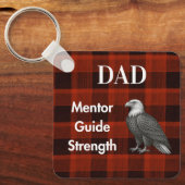 Dad Mentor Gids Strength & Heart Eagle rode ruitje Sleutelhanger (Voorkant)