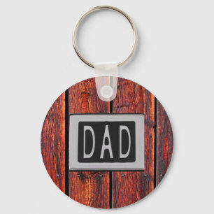 DAD Metal Barn Wood Achtergrond Sleutelhanger