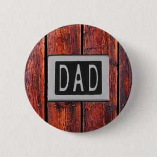 DAD Metalen Schuur Houten Achtergrond Ronde Button 5,7 Cm